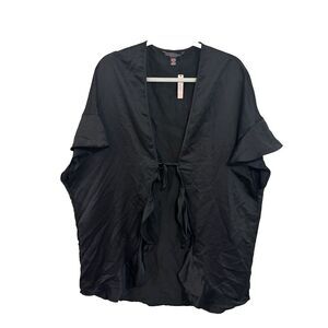 NEW! ONE SIZE VICTORIA'S SECRET LOVE KIMONO BLACK ROBE LINGERIE WRAP